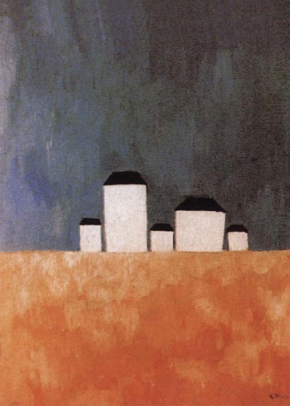 Five house Landscape, Kasimir Malevich